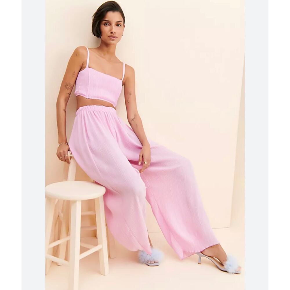 Free People Ow Fierce Pleated Crop Top Small